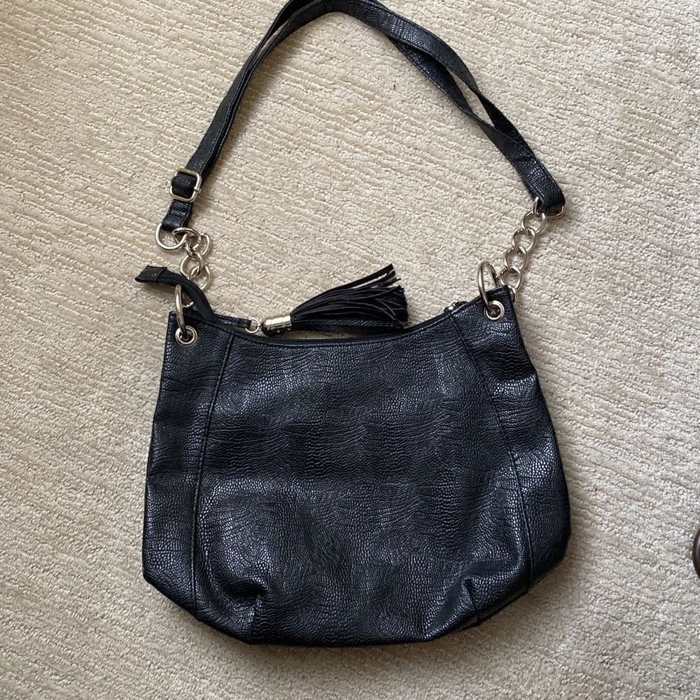 Sofia Vergara Black Faux Leather Shoulder Bag - Picture 3 of 6